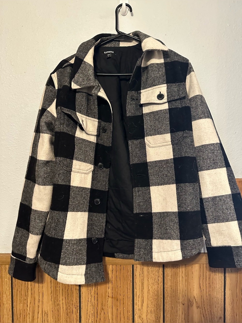 Express women XS Plaid Shacket winter fall outdoor travel vacation